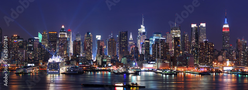 Board z aluminiowym obramowaniem Panoramę panoramę Manhattanu w Nowym Jorku