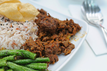 Wall Mural - Malay vegetarian rendang chicken or mutton rice