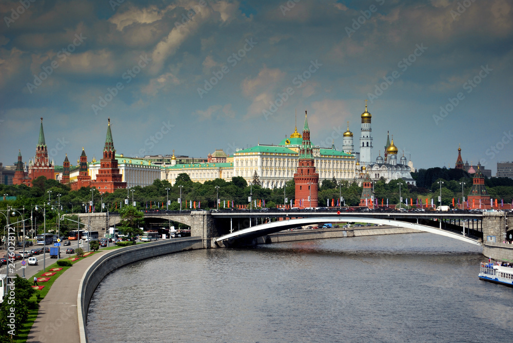 Obraz na płótnie La vue sur le Kremlin w salonie