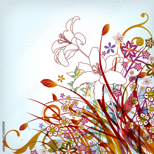 Board z aluminiowym obramowaniem Kwiatowy tło