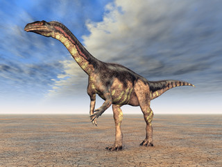Plakat zwierzę dinozaur natura pustynia bezdroża