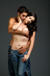 © MaxFX - Sexy young multiracial couple with blue jeans
