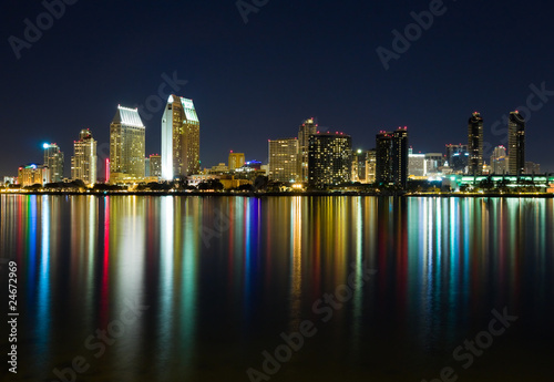 Tapeta ścienna Panoramę San diego w nocy