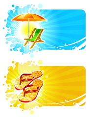 Beach resorts vector frames