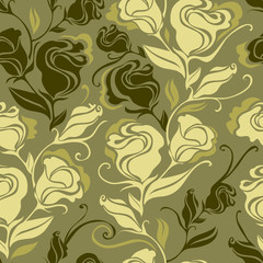 Seamless grunge vintage flower rose pattern