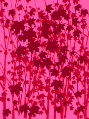 Wall Mural - pink autumn forest