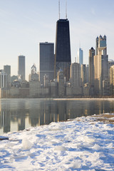 Fototapete - Winter morning in Chicago