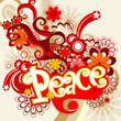retro peace vector illustration