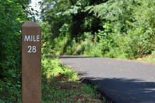 Mile Marker On Biking And Jogging Path
