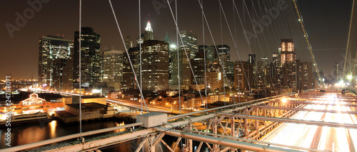 Obraz w ramie Brooklyn bridge Manhattan