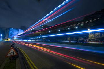 Sticker - traffic at night in Hong Kong