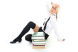© Di Studio - tired schoolgirl sitting with books