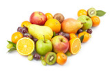 Fototapeta Kuchnia - fresh fruits on the white background