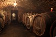 Alter Weinkeller Rotwein im Barrique Faß Holzfass