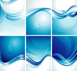 Aufkleber - Set of simple abstract blue background.