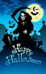 Sticker - Halloween image with grim reaper