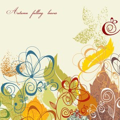 Poster - Autumn leaves background