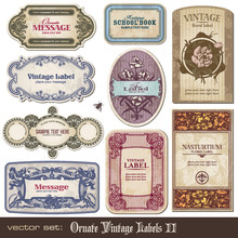 Set Of Ornate Vintage Labels