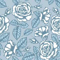 Sticker - Retro flower seamless pattern - roses