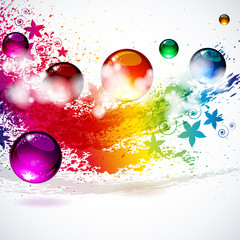 Aufkleber - Colorful splash background