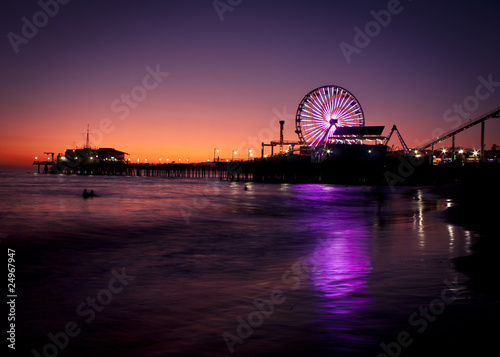 Fotoboard na płycie Zachód słońca w Santa Monica Pier