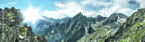 Board z aluminiowym obramowaniem Panorama górska