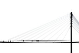 Fototapeta  - Pedestrian suspension bridge; silhouette