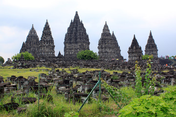 Wall Mural - Grass and temples