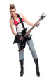 © mr.markin - Young rock woman with electric guitar