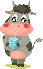 Sticker - Cow drinking milk