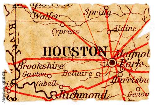 Obraz na płótnie canvas dwuczęściowy "dyptyk" Houston stara mapa