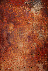 Sticker - old metal texture with round holes