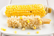 Half-eaten corn on the cob