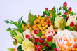 Bridal bouquet of roses on light background