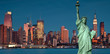 tourism concept new york city with statue liberty