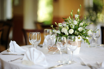 Table set for an event party or wedding