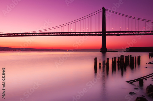 Obrazy zachód słońca  bay-bridge-san-francisco-kalifornia