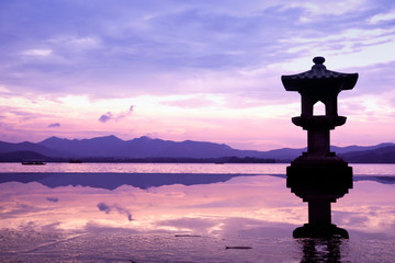 Sticker - the west lake in hangzhou,China