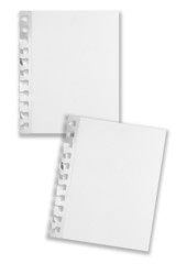 Two overlapping blank paper sheets isolated with shadows