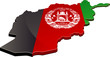 Carte de l'Afghanistan 3D drapeau (détouré)