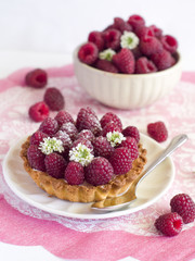 Wall Mural - fresh raspberry tart