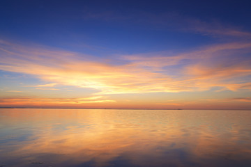 Beautiful red sunset over the ocean