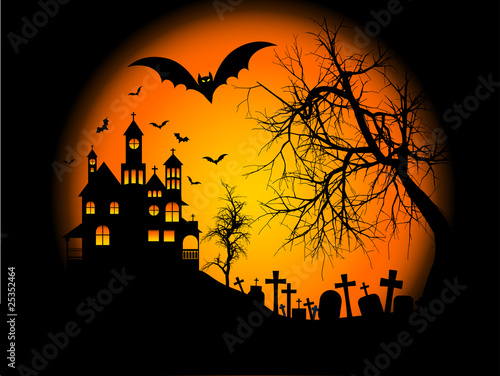 Obraz na płótnie canvas czteroczęściowy "tetraptyk" Tło halloween