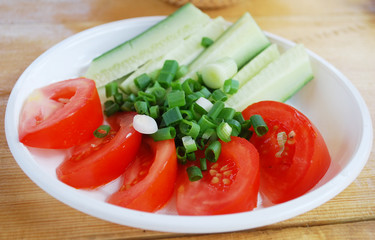 Fresh cut vegetables.