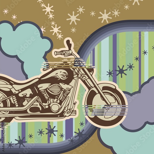 Plakat na papierze fotorealistycznym Tło motocykla