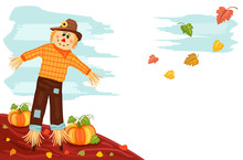 Autumn - Pumpkin And Scarecrow - EPS AI 8