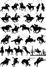Horse Silhouettes Vector Mix