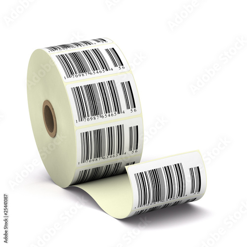 Cuadros en Lienzo étiquettes codebarre, code barres sur un rouleau - soldes