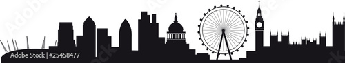 Photo Detailed silhouette of london skyline