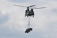 Chinook Helicopter Transporting Car